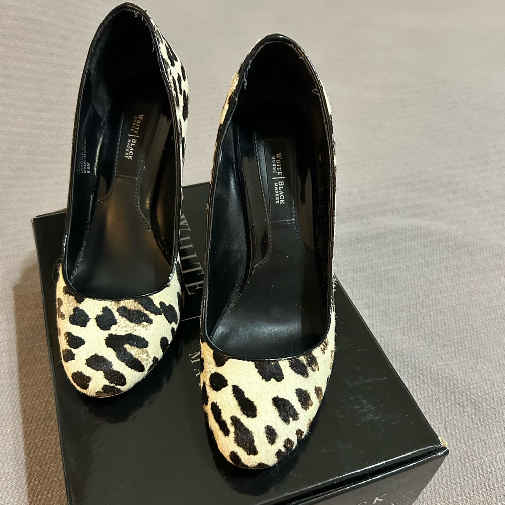 Leopard print wedge heels